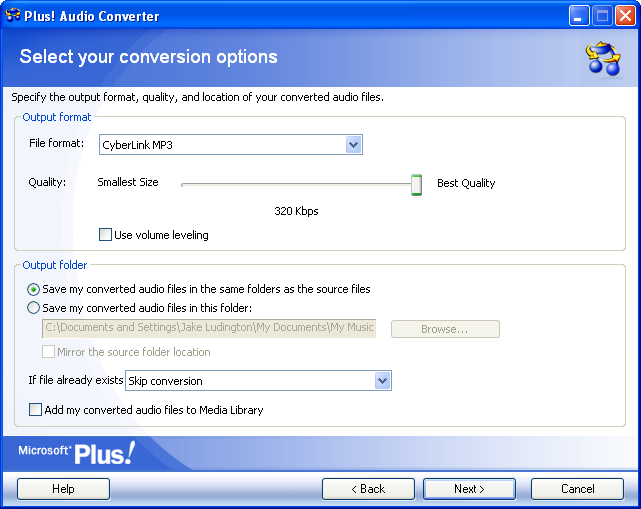 Audio Converter Options