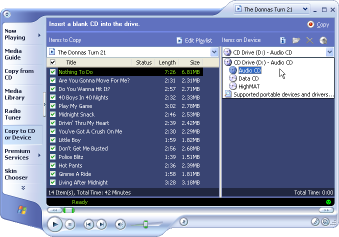 Windows Media Player Burn Process