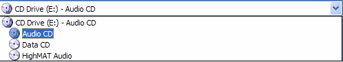 Windows Media Player 10 CD burning options