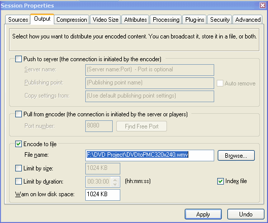 Encode to File with Windows Media Encoder