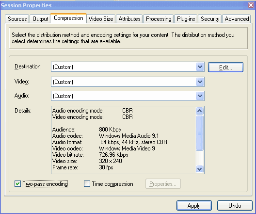 two-pass encoding in Windows Media Encoder