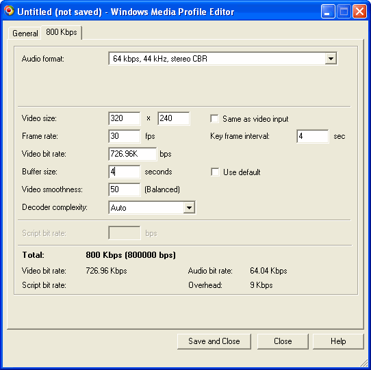 optimal settings for Pocket PC video